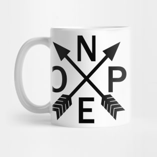 Compass Arrows Nope Mug